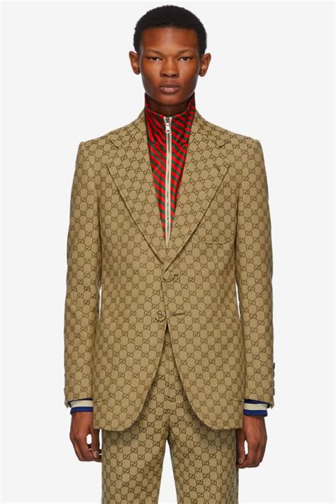 brown gucci jean leisure suit|gucci trousers for men.